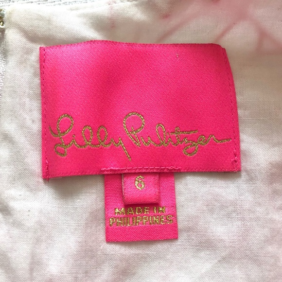 Lilly Pulitzer Keila Hot Pink White Floral Botanical Eyelet Tiered Dress Size 6 - Picture 4 of 11